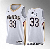 Men's New Orleans Pelicans #33 Malcolm Hill White Association Edition Stitched Basketball Jersey Dzhi,baseball caps,new era cap wholesale,wholesale hats